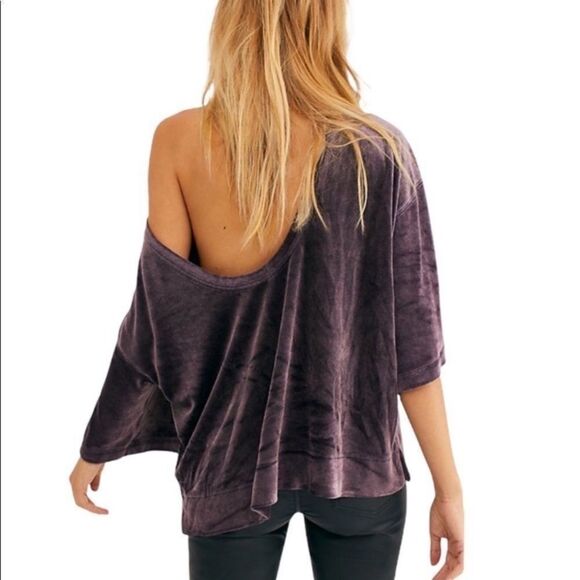 FREE PEOPLE We The Free- Valerie Crushed Velvet Low back Top - Picture 2 of 13